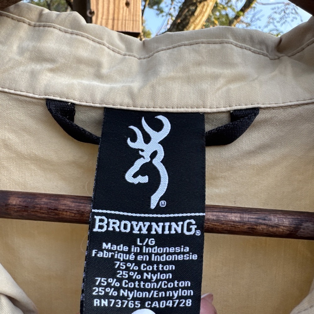 Browning Veracity Hunting Field Jacket Men's‎ Large Tan Utility Canvas - Picture 4 of 9